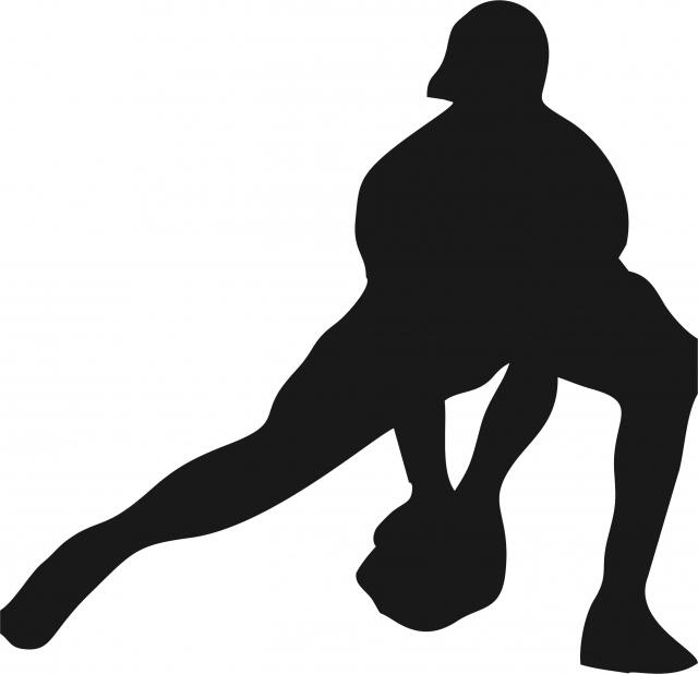 Baseball Fielder Silhouette Laser Cut Appliques (Size: with FUSIBLE - 9"H, Direction: facing right)