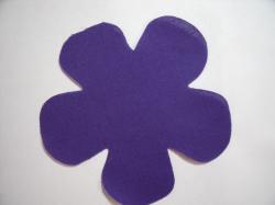 Flower 5 Petal Laser Cut Appliques (Size: 4.5"W, Color: Purple  )