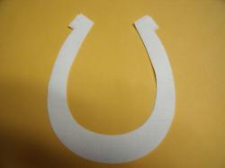 Horseshoe Laser Cut Appliques (Size: with FUSIBLE - 5"H, Color: White  )