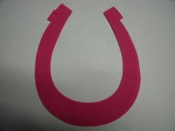 Horseshoe Laser Cut Appliques (Size: with FUSIBLE - 6"H, Color: Hot Pink  )