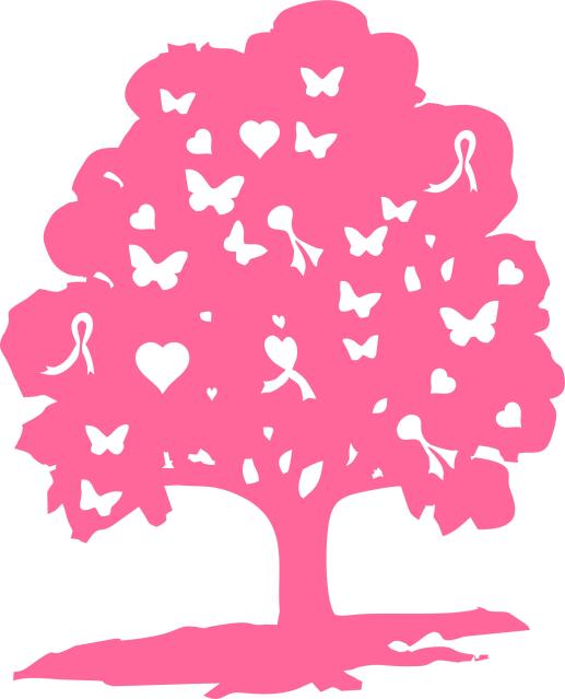 KIT - Tree of Hope Laser Cut Applique  (Price: 9"H, Color: Pink)