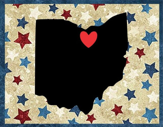 Kit - Mug Rug -  Ohio "Heart" of It ALL (Price: Kit)