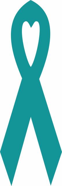 Awareness Ribbon Laser Cut Appliques (Size: 10"H, Color: Teal Tonal)