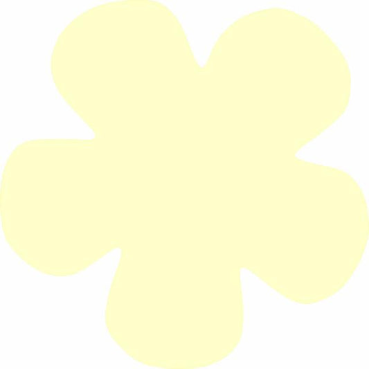 Flower 5 Petal Laser Cut Appliques (Size: 4.5"W, Color: Tonal - Pastel Yellow)