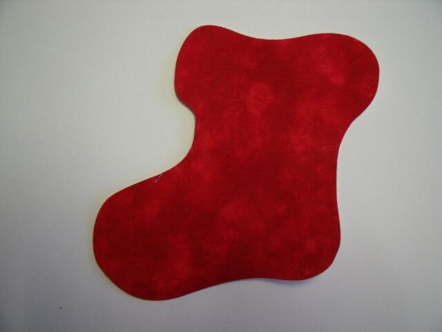Christmas Stocking Laser Cut Appliques (Size: 4"H, Color: Tonal - Red, Direction: Facing left)