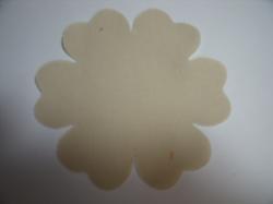 Flower 5 Petal Laser Cut Appliques (Size: 4.5"W, Color: Tan/Beige )
