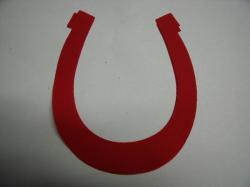 Horseshoe Laser Cut Appliques (Size: with FUSIBLE - 6"H, Color: Red  )