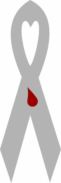 Awareness Ribbon Laser Cut Appliques (Size: 8"H, Color: Diabetes - gray w/blood drop)