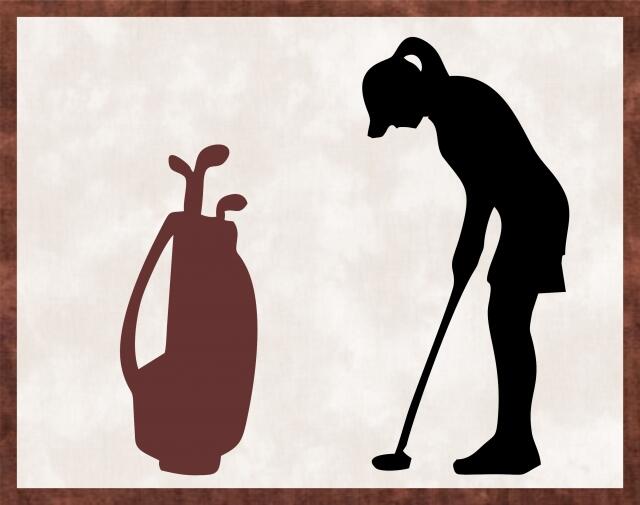 Kit - Mug Rug -  Golfer - Female (Price: Kit, Color: Brown)