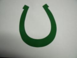 Horseshoe Laser Cut Appliques (Size: with FUSIBLE - 4"H, Color: Green  )