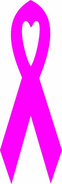 Awareness Ribbon Laser Cut Appliques (Size: 8"H, Color: Hot Pink Tonal )