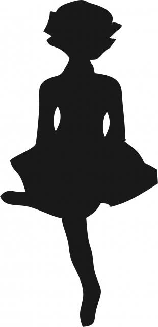 Irish Dancer 'Cut' Silhouette Laser Cut Appliques (Size: with FUSIBLE - 10"H, Color: Black )