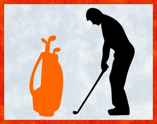 Kit - Mug Rug -  Golfer - Male (Price: Kit, Color: Orange)