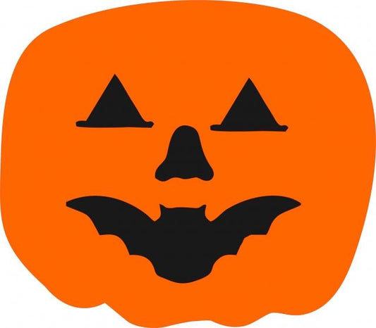 KIT - Jack'o'Lantern with Faces Laser  Cut Appliques (Price: Set of 4 - 8"W with FUSIBLE, Color: Bat Face)