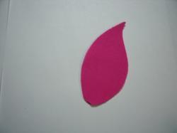 Flower Leaves Laser Cut Appliques (Size: with FUSIBLE - Large, Color: Hot Pink )
