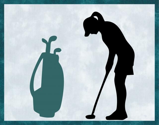 Kit - Mug Rug -  Golfer - Female (Price: Kit, Color: Green)