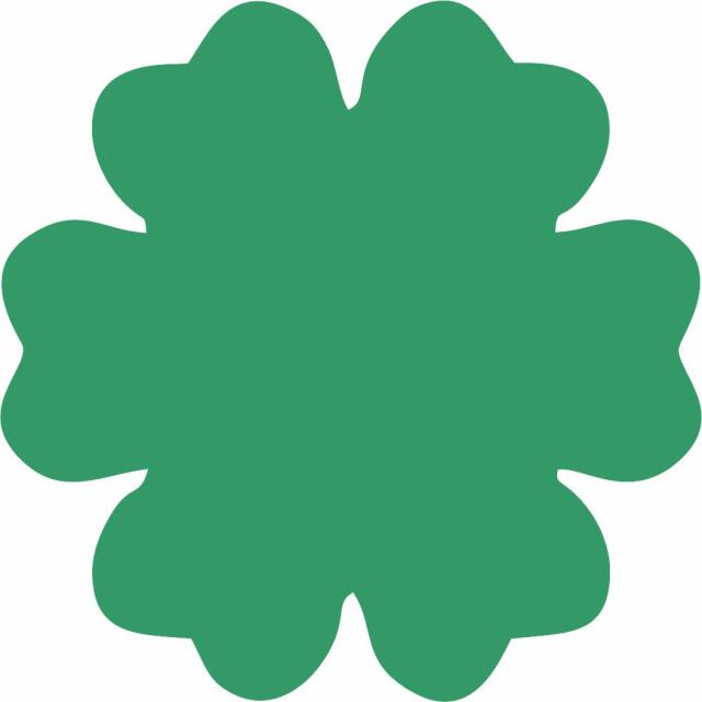Flower 6 Petal Laser Cut Appliques (Size: 3.5"W, Color: Tonal - Green)