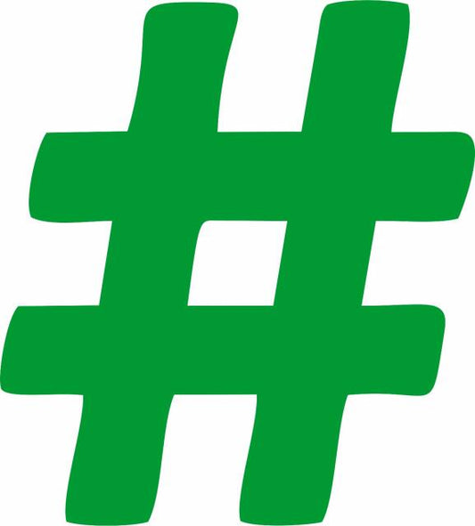 Hashtag-Number Sign Silhoustte (Price: 4"h, Color: Green)