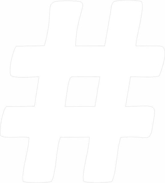 Hashtag-Number Sign Silhoustte (Price: 5"H, Color: White)