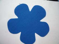 Flower 5 Petal Laser Cut Appliques (Size: with FUSIBLE - 4.5"W, Color: Blue  )