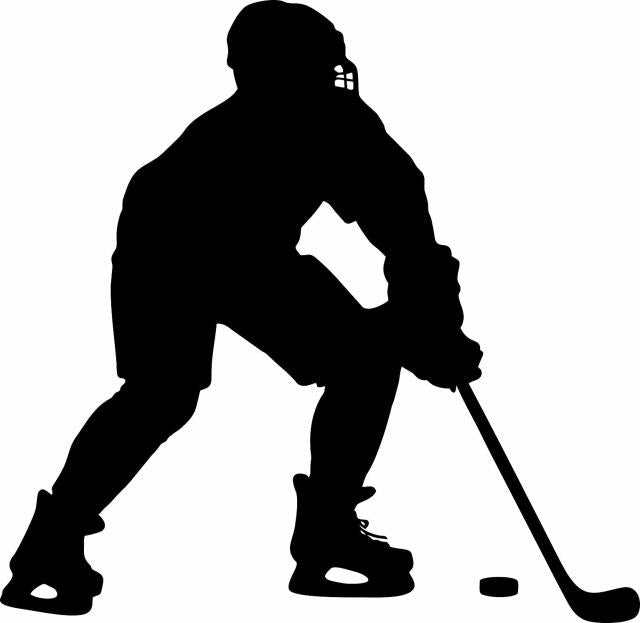 Hockey Player Silhouette (Price: with FUSIBLE - 9"W, Direction: Facing Right)