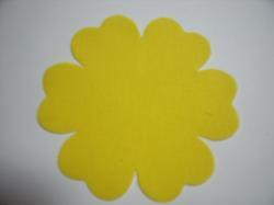 Flower 6 Petal Laser Cut Appliques (Size: 3.5"W, Color: Yellow  )