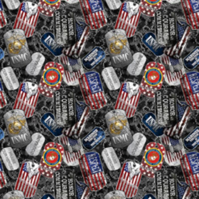 Patriot Dog Tags - Marines  (Price: Yardage)