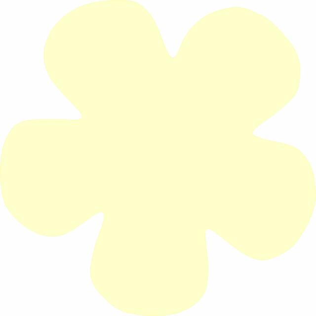 Flower 5 Petal Laser Cut Appliques (Size: with FUSIBLE - 4.5"W, Color: Tonal - Pastel Yellow)