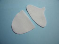 Acorn Laser Cut Appliques Set of 2 (Size: with FUSIBLE - 2"W, Color: White )