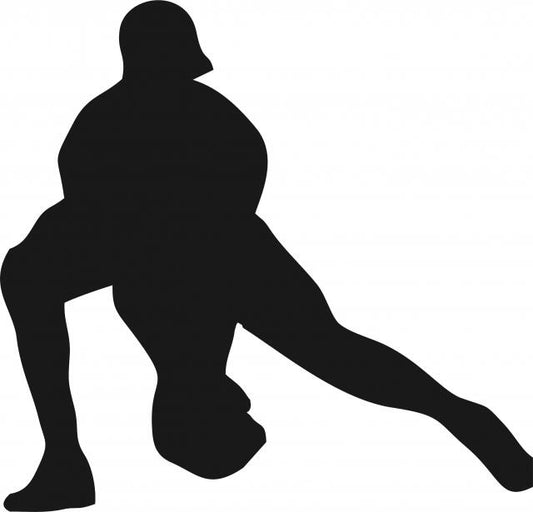 Baseball Fielder Silhouette Laser Cut Appliques (Size: with FUSIBLE - 8"H, Direction: facing left)