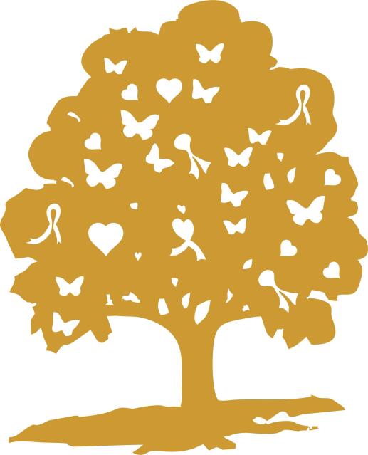 KIT - Tree of Hope Laser Cut Applique  (Price: 8"H, Color: Gold)