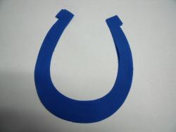 Horseshoe Laser Cut Appliques (Size: with FUSIBLE - 5"H, Color: Blue )