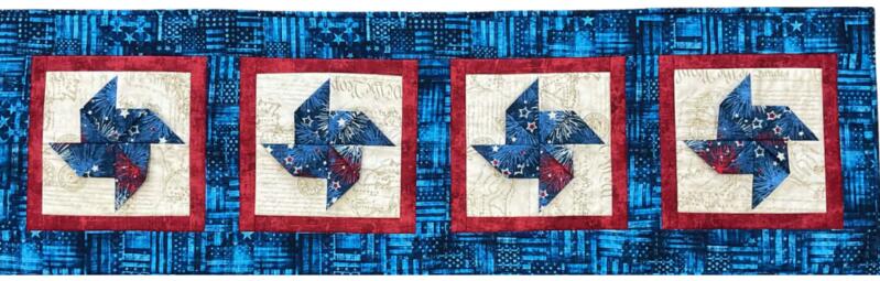 3-D Patriotic Pinwheel Table Runner