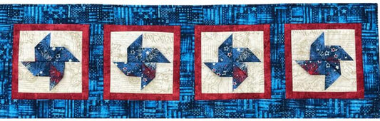3-D Patriotic Pinwheel Table Runner