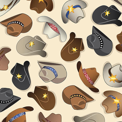 Lil Cowgirls - Hats Cream (Price: Yardage)