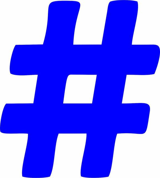 Hashtag-Number Sign Silhoustte (Price: 5"H, Color: Blue)