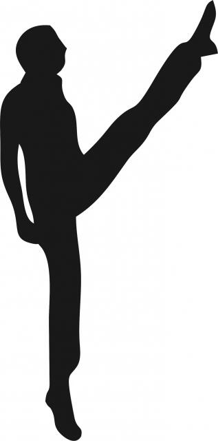 Irish Male Dancer High Kick Silhouette Laser Cut Appliques (Size: 9"H, Direction: facing right)