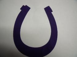 Horseshoe Laser Cut Appliques (Size: with FUSIBLE - 5"H, Color: Purple  )
