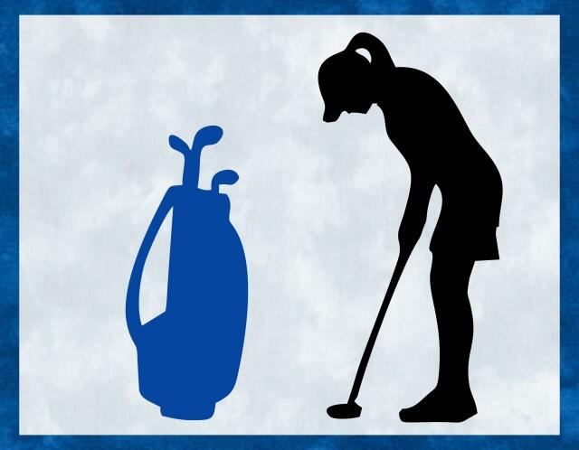 Kit - Mug Rug -  Golfer - Female (Price: Kit, Color: Blue)