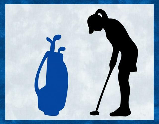 Kit - Mug Rug -  Golfer - Female (Price: Kit, Color: Blue)
