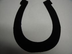 Horseshoe Laser Cut Appliques (Size: with FUSIBLE - 5"H, Color: Black  )