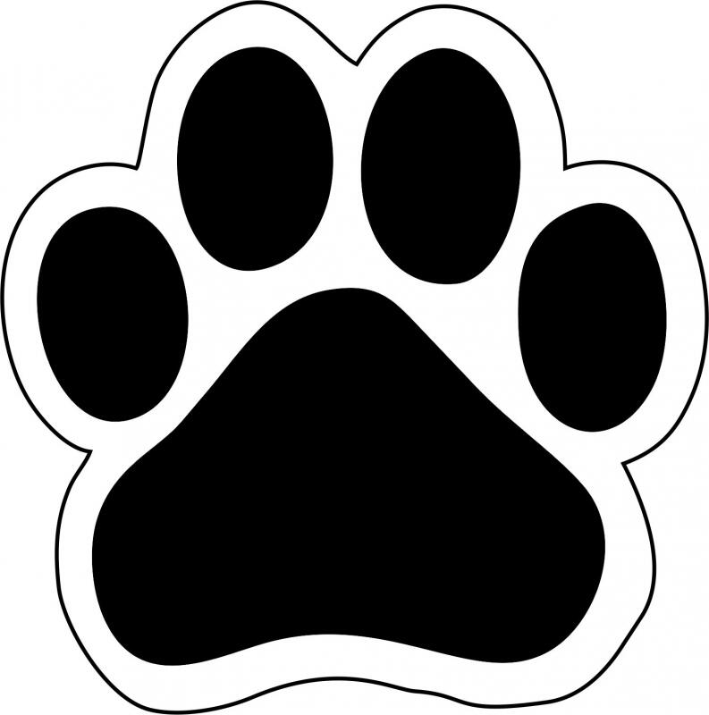 Dog Paws Laser Cut Appliques (Size: with FUSIBLE - 6"W)