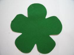 Flower 5 Petal Laser Cut Appliques (Size: with FUSIBLE - 4.5"W, Color: Green  )