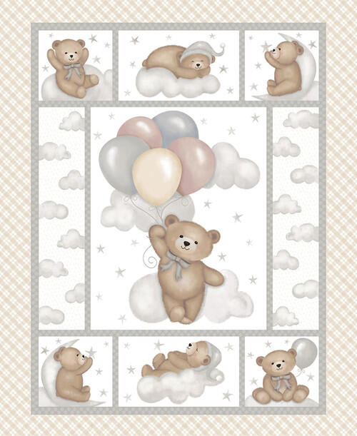 Sleepy Teddy Panel (Price: Panel)