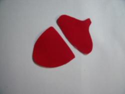 Acorn Laser Cut Appliques Set of 2 (Size: 2"W, Color: Red  )