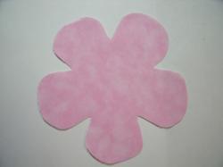 Flower 5 Petal Laser Cut Appliques (Size: 4.5"W, Color: Tonal - Pastel Pink  )