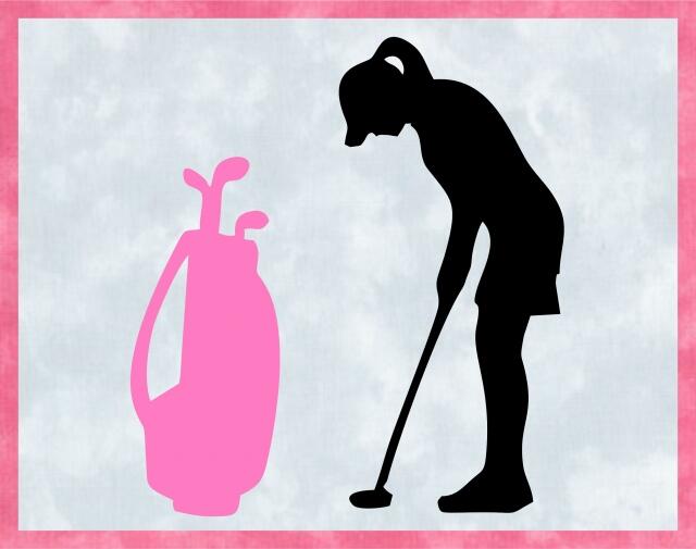 Kit - Mug Rug -  Golfer - Female (Price: Kit, Color: Pink)