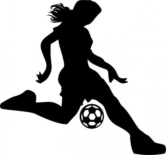 Female Soccer Runner Laser Cut Appliques (Size: 8"W, Direction: Black - facing right)