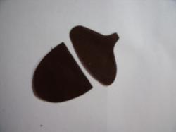 Acorn Laser Cut Appliques Set of 2 (Size: 2"W, Color: Brown )