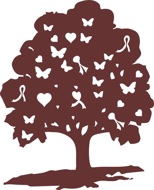 KIT - Tree of Hope Laser Cut Applique  (Price: 8"H with FUSIBLE, Color: Brown)